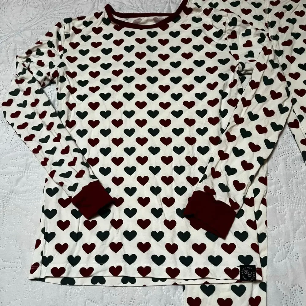 Sweet Bamboo Heart Print PJ Set Size 8